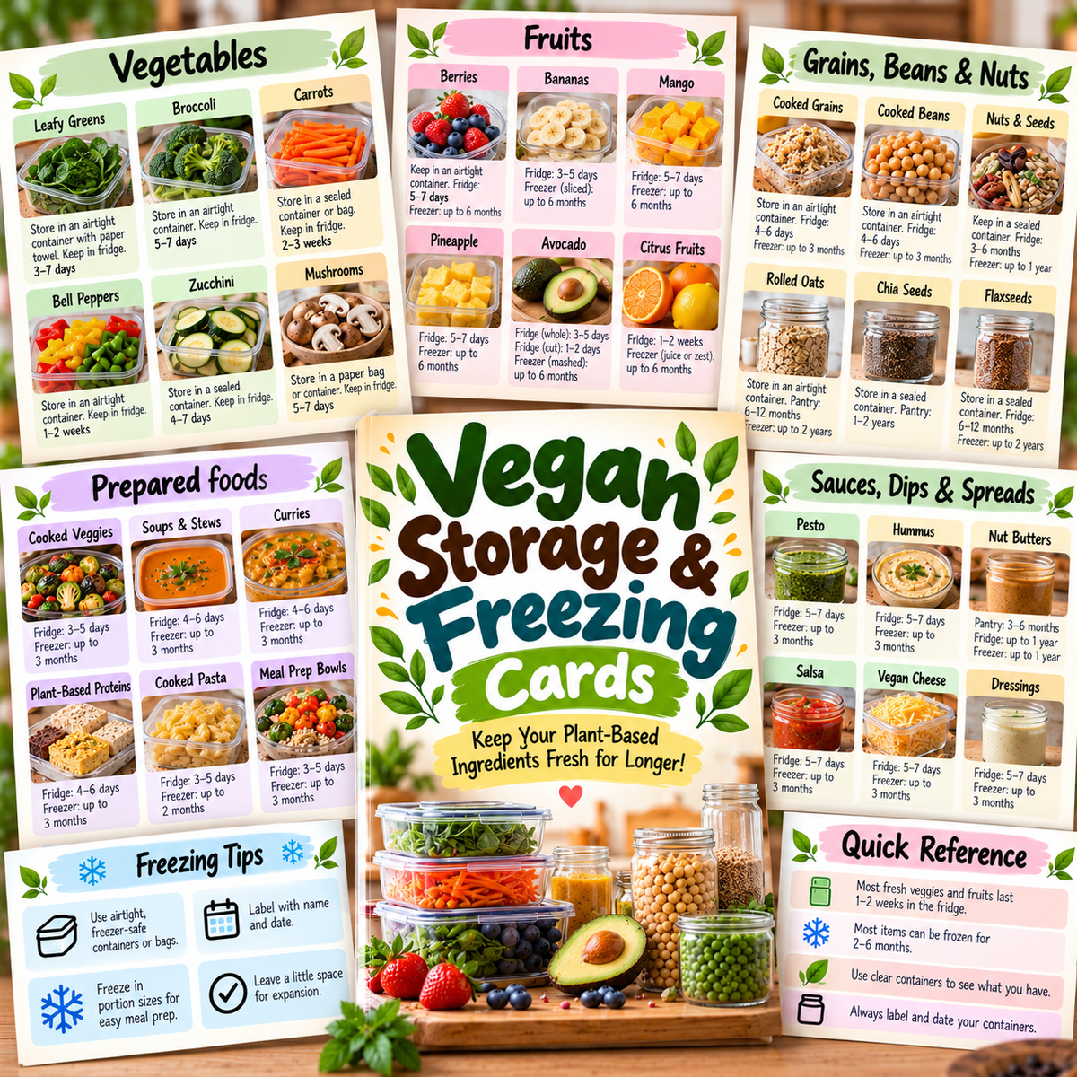 Vegan Storage & Freezing Cards