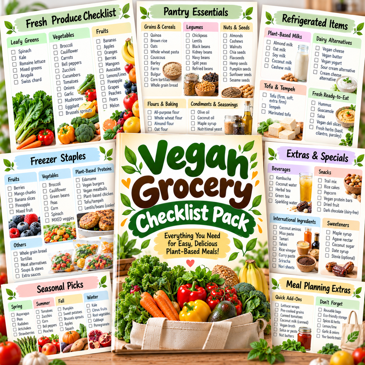 Vegan Grocery Checklist Pack