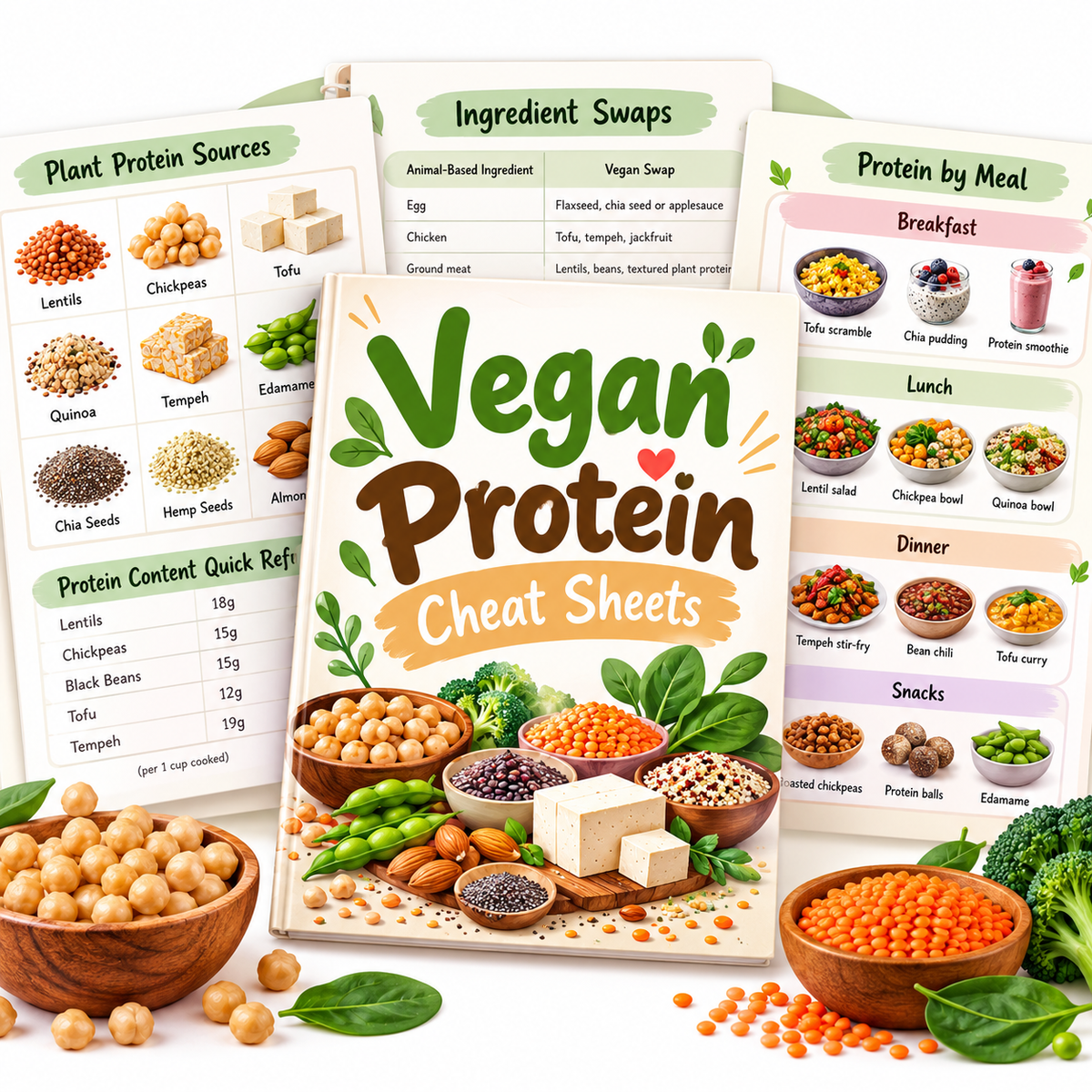 Vegan Protein Cheat Sheets